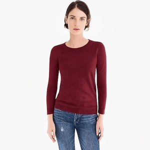 J Crew Size M Merino Wool Sweater Burgundy